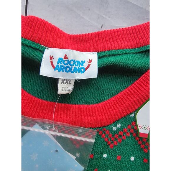 Rockin' Around Woman’s Christmas Interactive Sweater XXL New - Picture 4 of 9